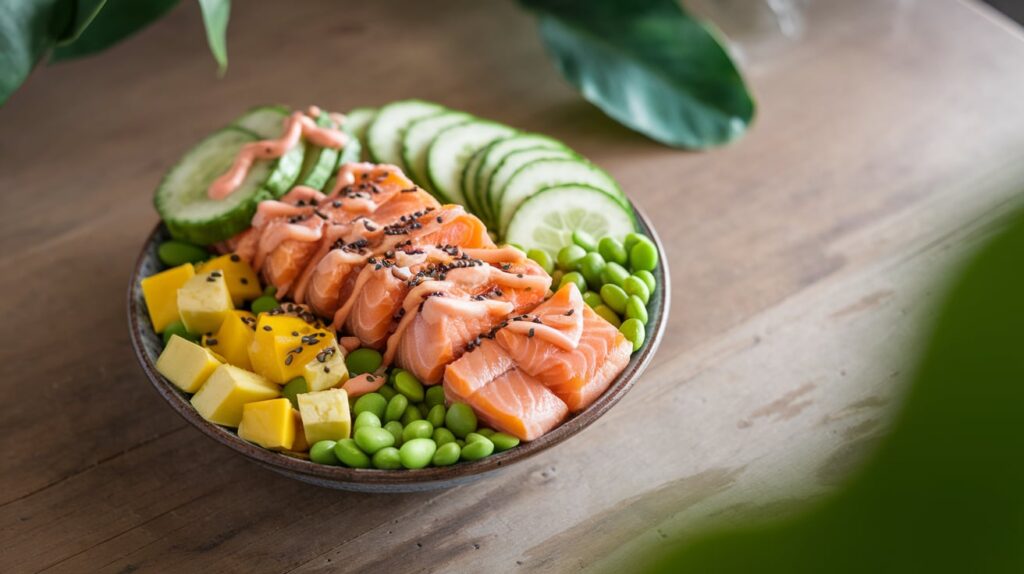 Vibrant Homemade Salmon Poke Bowl with Healthy Ingredients